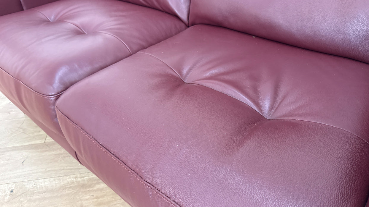 Sofology The Bexley 2 Seater Leather Sofa in Caruso Maroon