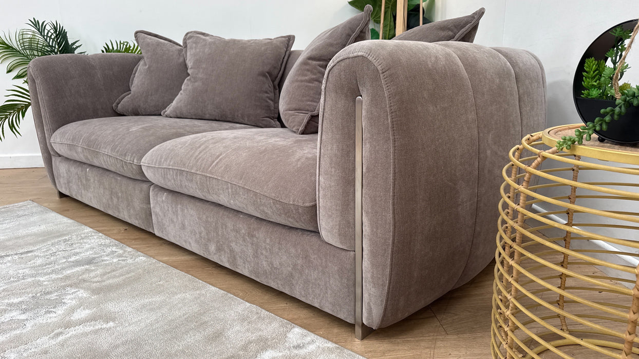 Sofology The Empress Fabric 3 Seater Pillow Back in Relaxed Chenille Nutmeg