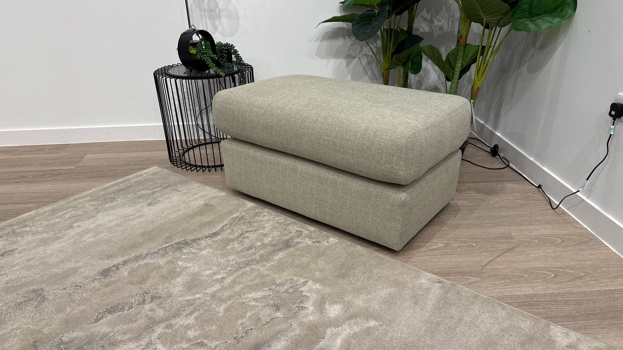 Sofology Harrington Small Bench Footstool in Chenille Sage Grey Mix