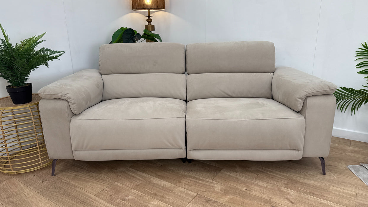 Sofology The Fratelli Fabric 2.5 Seater Power Recliner/Headrest in Lifestyle Nubuck Feel Stone
