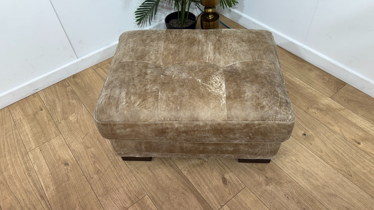 Sofology Huntsman Leather Footstool in Utah Blonde