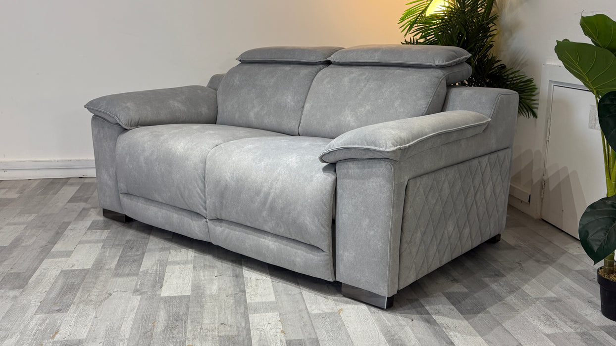 Benz 2 Seater - Lifestyle Flecked Fabric Silver