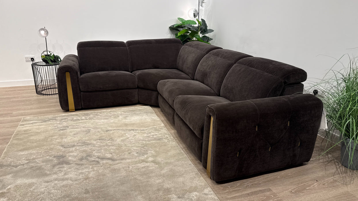 Sofology Kingsbridge 1.5 Corner 3 Recliner in Relaxed Chenille Raisin
