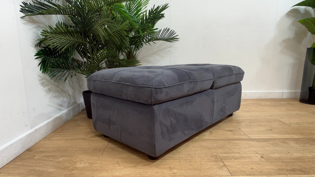Sofology Marvella Fabric Dual Storage Footstool in Lifestyle Nubuck Feel Charcoal