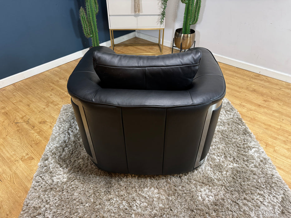 Plaza Swivel Chair Leather Jet Black (WA2)