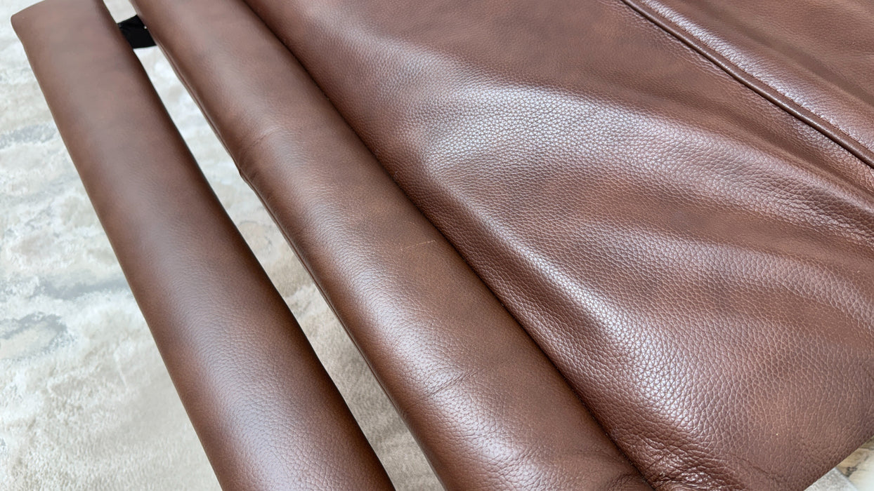 Sofology Fratelli Leather 2.5 Seater Power Recliner/Headrest in Trusty Embossed Chestnut
