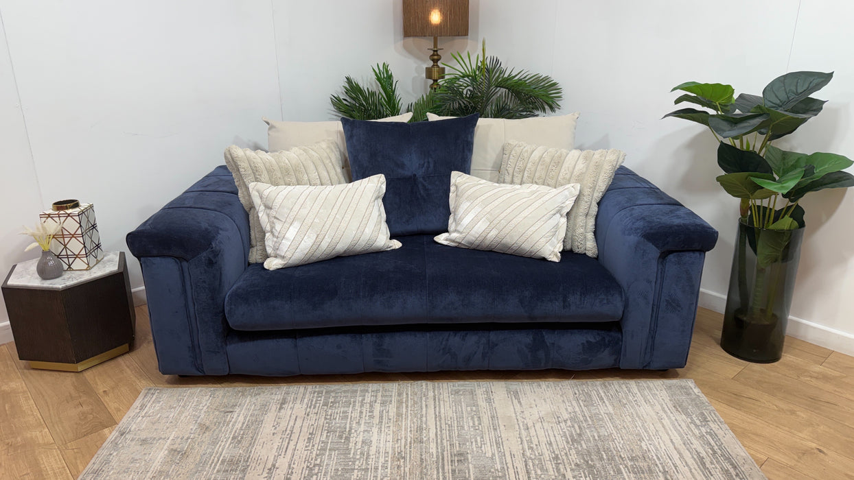 Sofology Oscar Fabric 2 Seater No Trim in Fine Textured Chenille Denim Mix