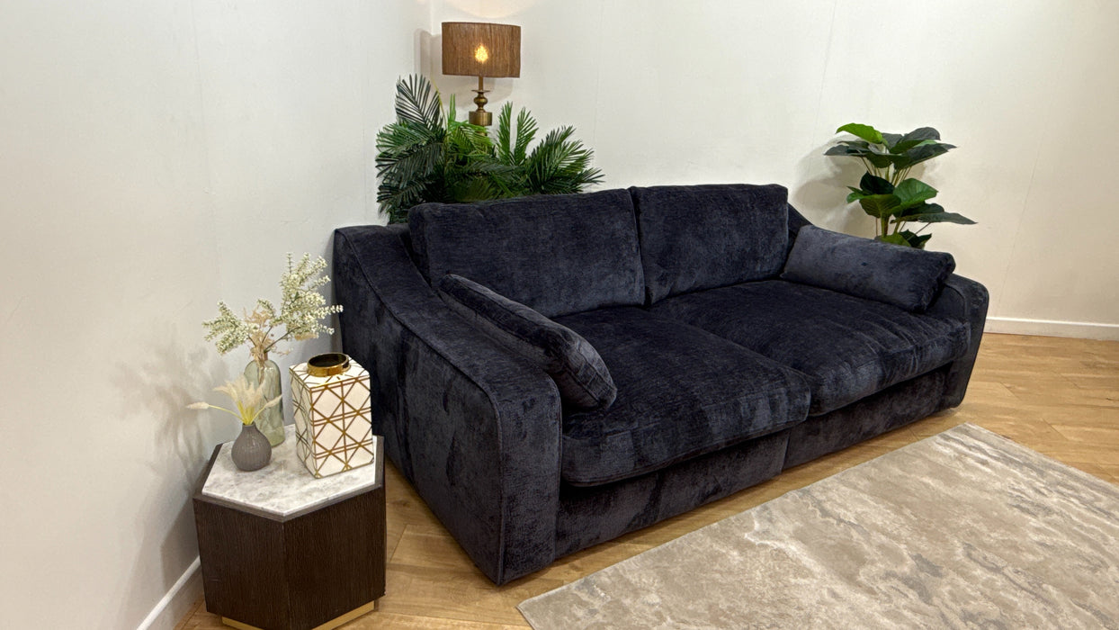Sofology Bellagio 3 Seater Split Reversible Feather Flex Interior in Chunky Luxe Chenille Ink Mix