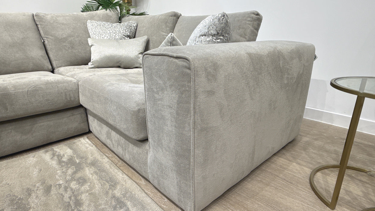 Sofology Ascot Fabric 3 Corner 1 Seat in Soft Sherpa Silver Mix