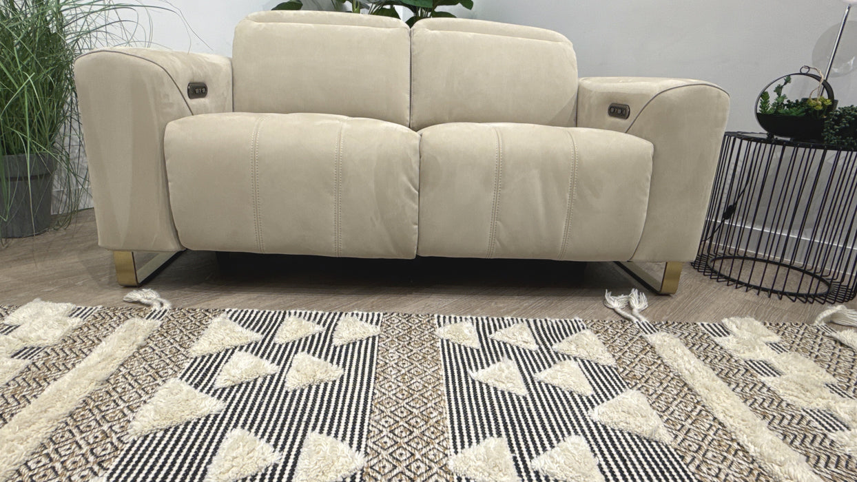 Sofology Marvella Fabric 2 Seater Power Recliner in Nubuck Feel Stone