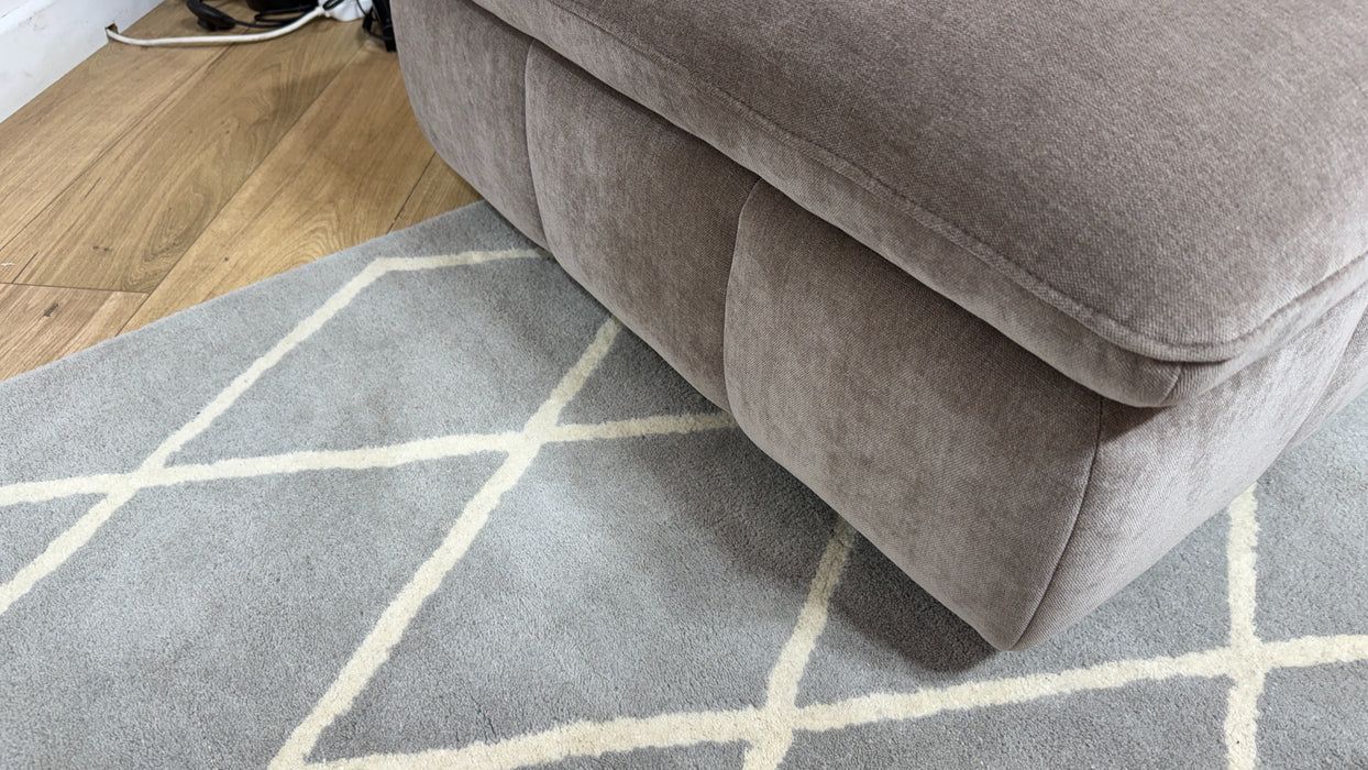 Sofology Empress Fabric Designer Footstool in Relaxed Chenille Nutmeg
