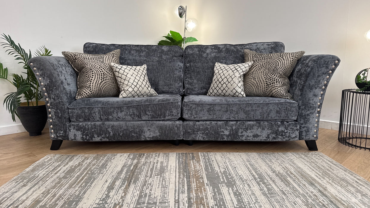 Sofology Fairmont Fabric 4 Seater Split Full Back in Fairmont Charcoal Mix