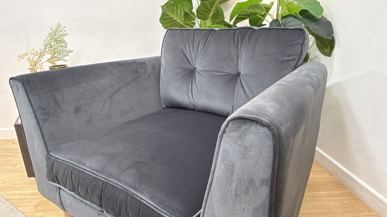 Sofology Cricket Fabric Chair in Charcoal Velvet
