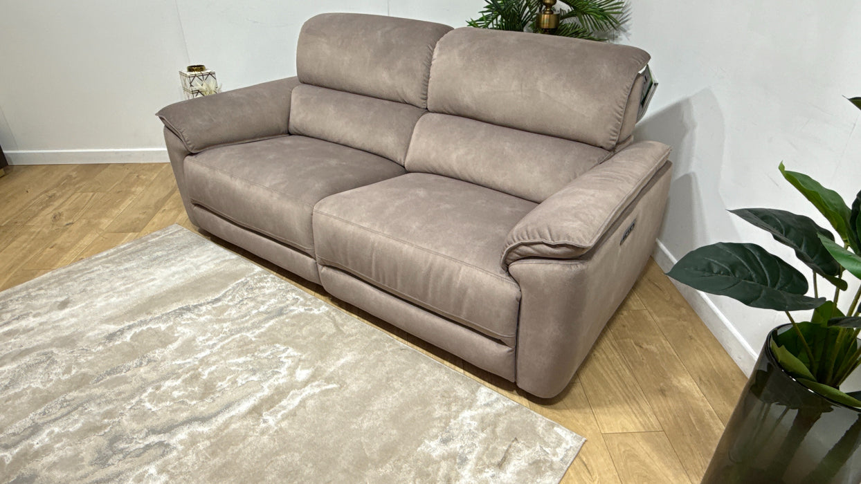 Sofology Hugo Fabric 2.5 Seater Power Recliner/Headrest in Lifestyle Flecked Nutmeg