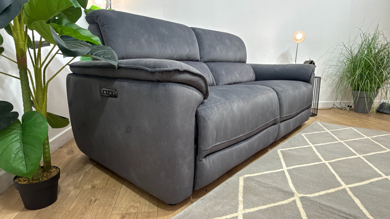 Sofology Hugo Fabric 2.5 Seater Power Recliner/Headrest in Lifestyle Flecked Charcoal