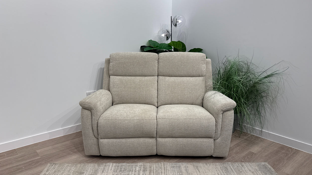 Sofology Bradie Fabric 2 Seater Power Recliner/Headrest in Woven Chenille Linen
