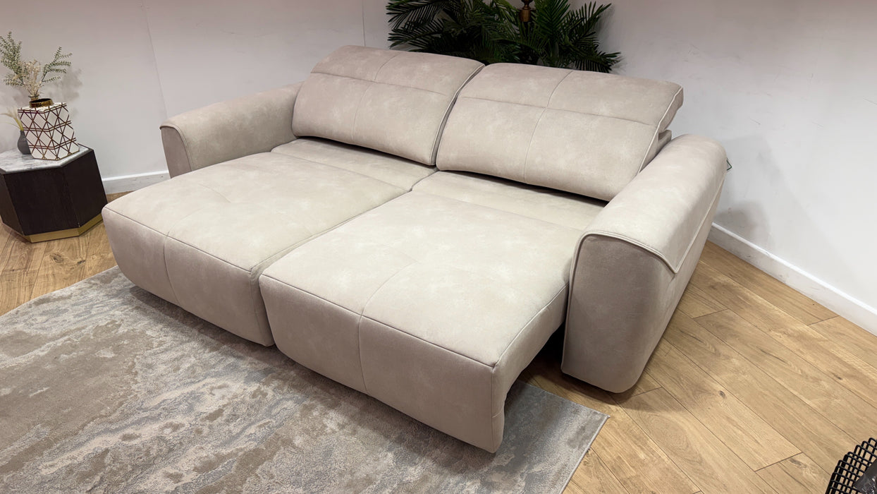 Sofology Riviera Fabric 3 Seater Motion Chaise in Lifestyle Flecked Ivory