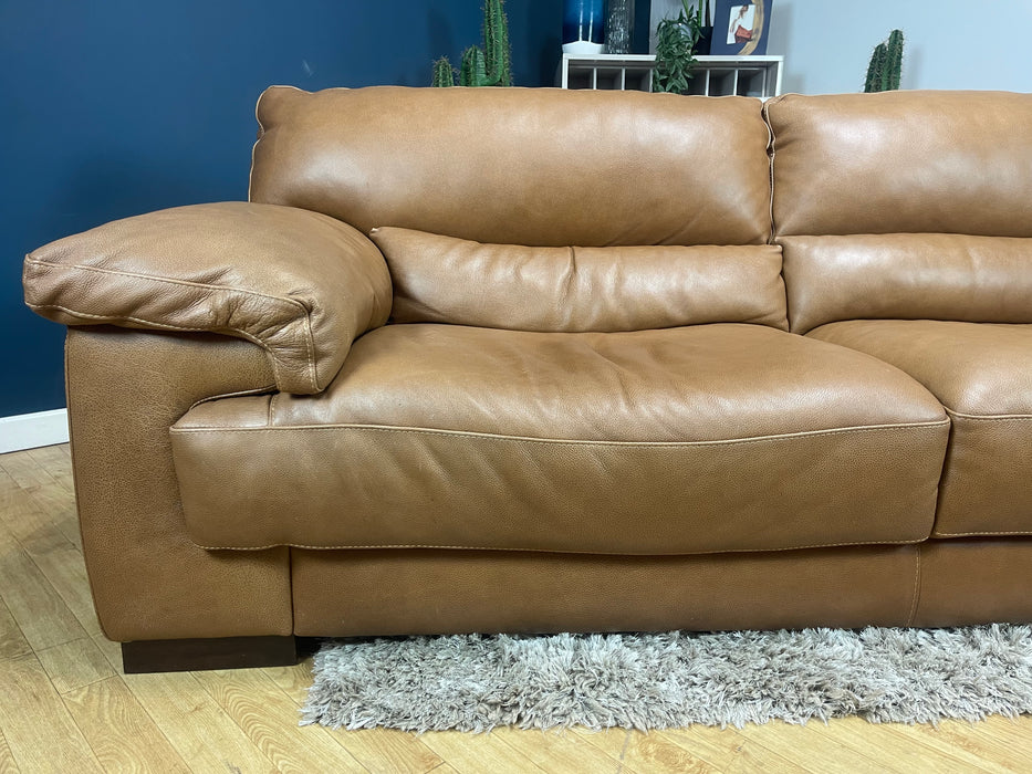 Santino Leather 3 Seater Apollo Tan  (WA2)