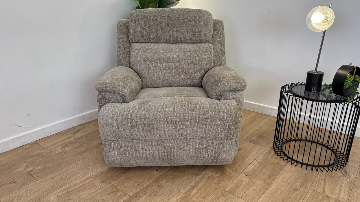 Sofology Gracie Fabric Chair Manual Recliner in Hopsack Chenille Linen