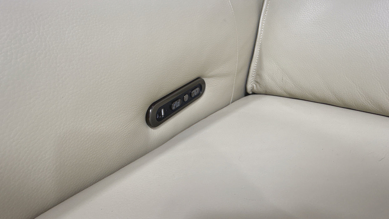 Sofology Premiere Leather 2.5 Seater Power Recliner/Headrest in Trusty Embossed Bone China