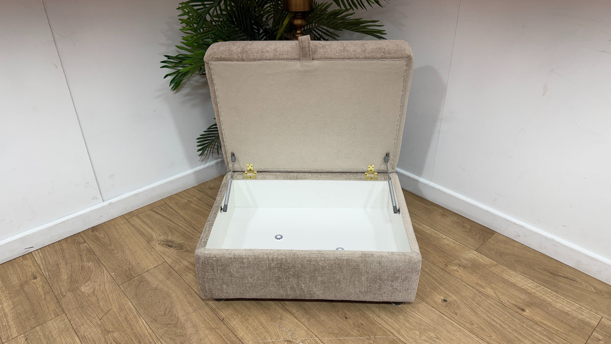 Sofology Portobello Storage Foam Footstool in Teddy Chenille Natural