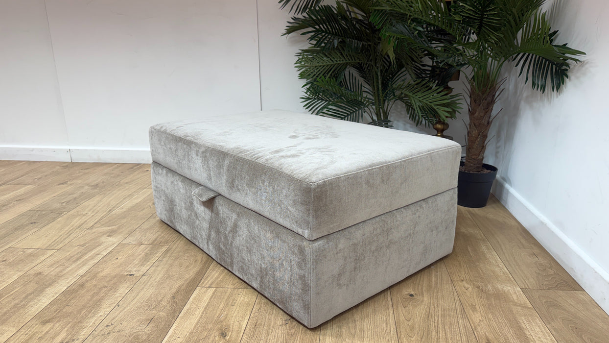 Sofology Regency Fabric Large Storage Footstool in Luxe Chenille Stone
