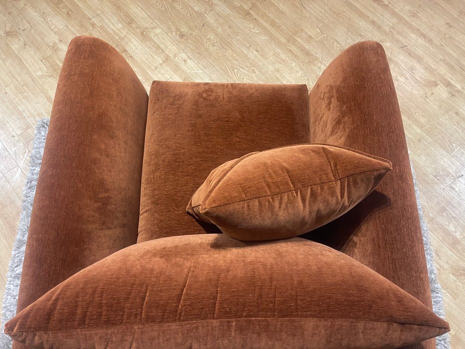 Hourglass Fabric Chair Velvet Rust (WA2)