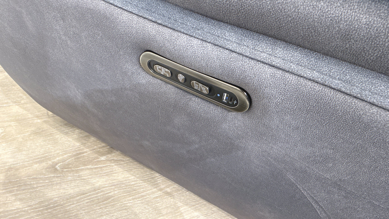 Sofology Hugo Fabric 2.5 Seater Power Recliner/Headrest in Lifestyle Flecked Charcoal