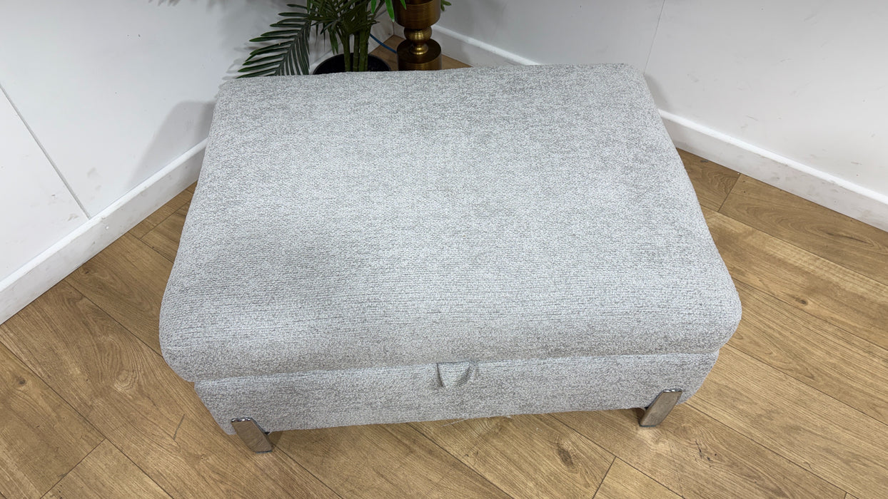 Sofology Westwood Fabric Storage Footstool in Soft Boucle Silver