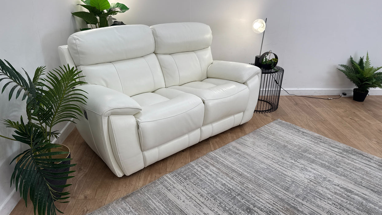 Sofology The Radleigh 2 Seater Recliner in Trusty Soft Sheen Leather White