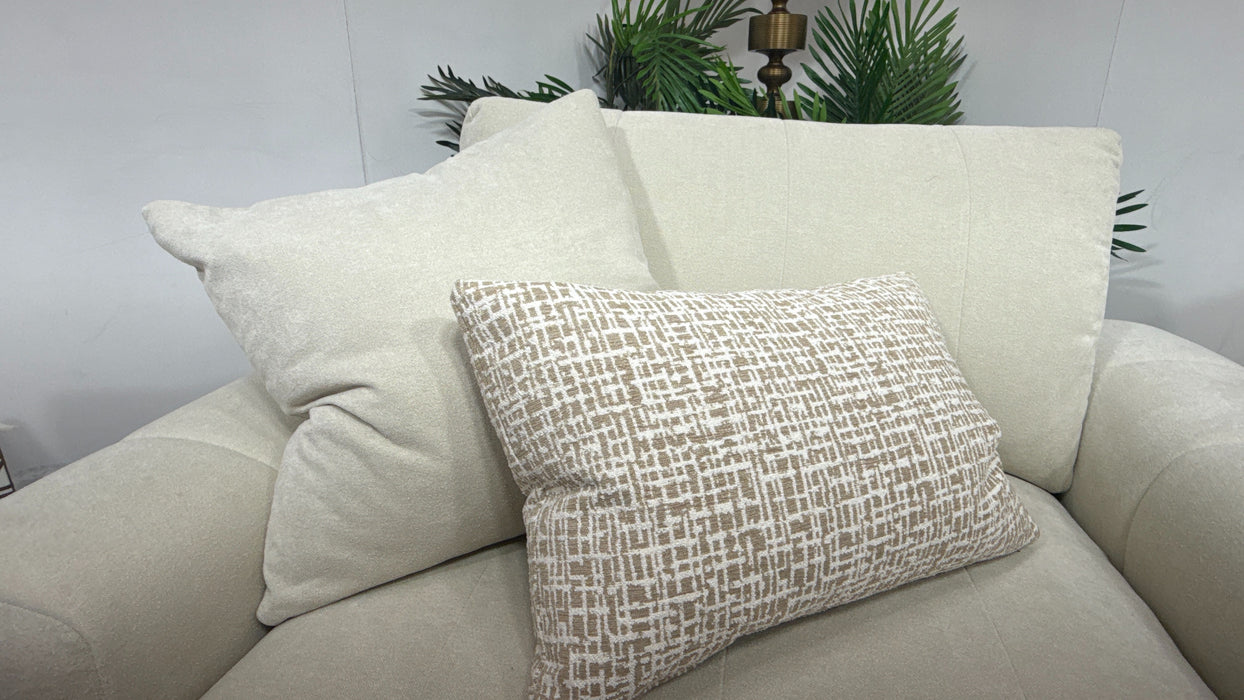 Sofology Soho Fabric Loveseat in Micro Boucle Natural