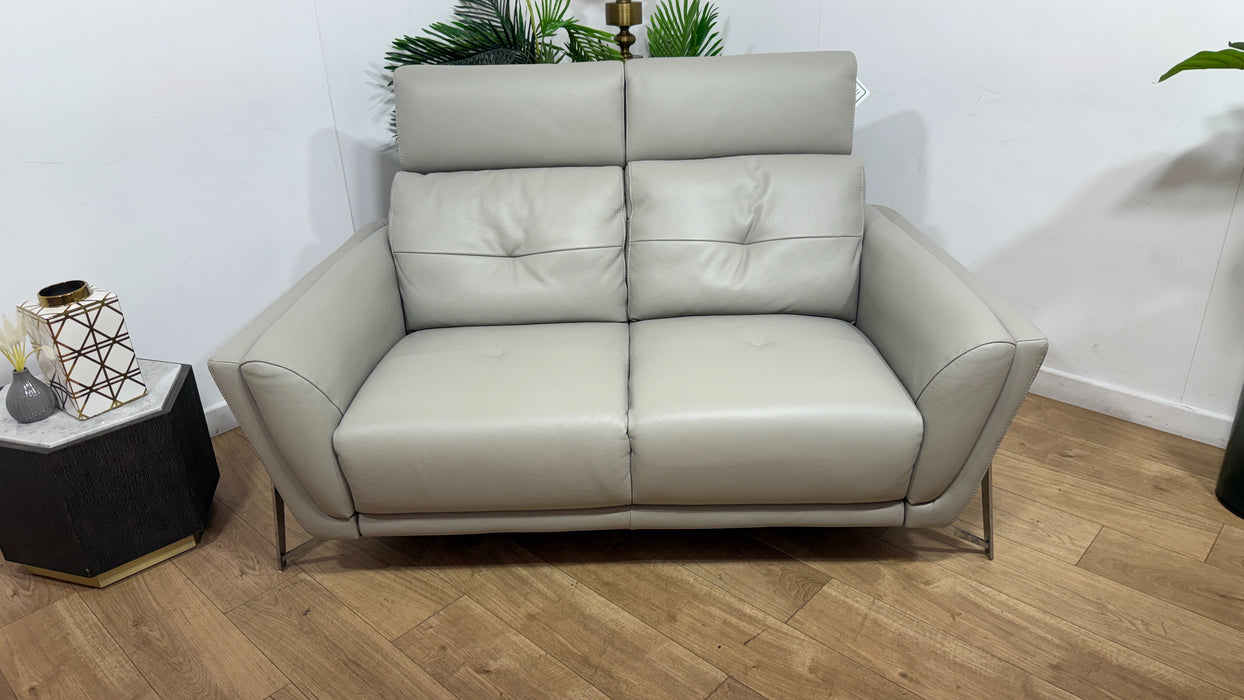 Sofology Loreto Leather 2 Seater in Amalfi Grey