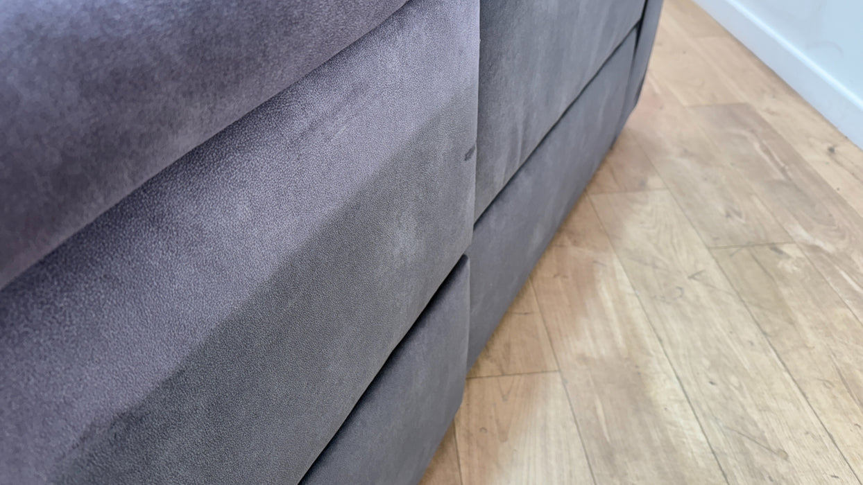 Sofology Kingsbridge Fabric 2.5 Seater Smart Console Power Recliner/Headrest Heated Seat in Lifestyle Flecked Charcoal