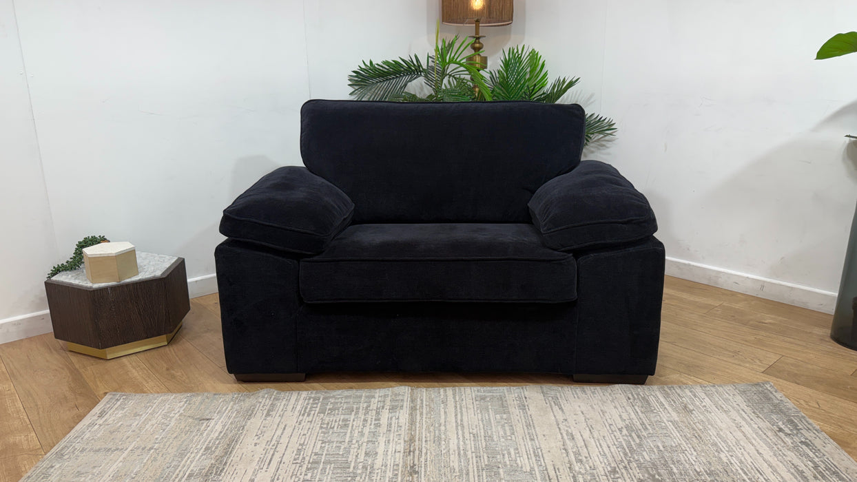 Sofology Brixton Fabric Loveseat in Soft Chenille Ebony Mix