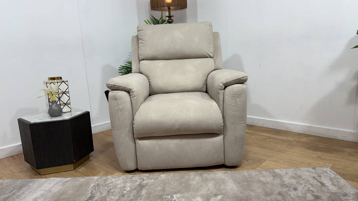 Sofology Ripley Fabric Chair Rise & Recline Heated Seat in Lifestyle Flecked Ivory