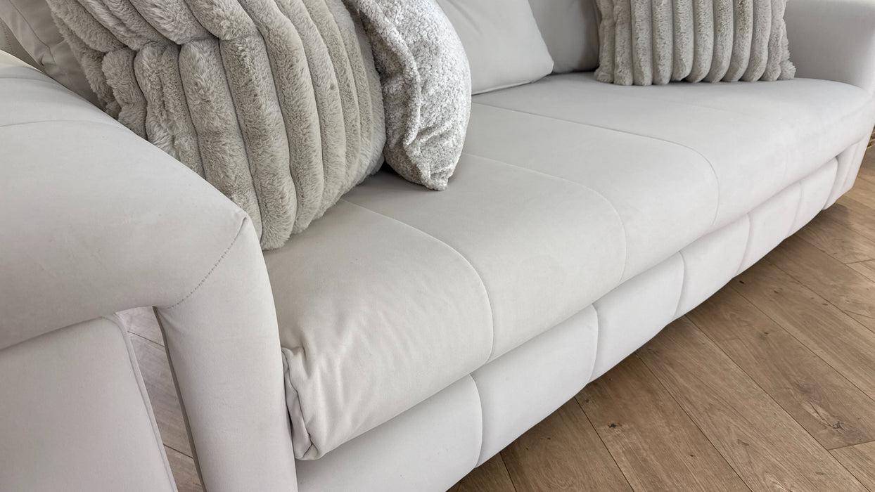 Sofology The Oscar 3 Seater Fabric Sofa in Super Matt Velvet Ecru Mix