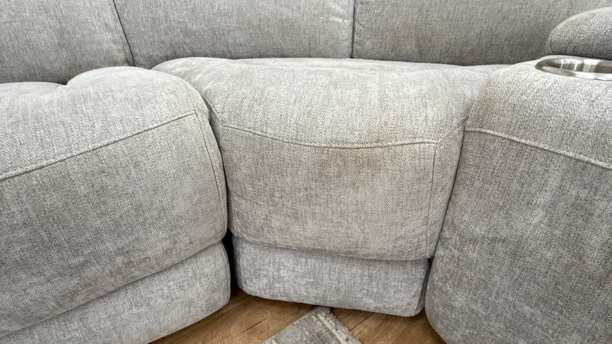 Sofology The Radley 1.5 Corner 2.5 Console Fabric Recliner Sofa in Meo Silver Grey