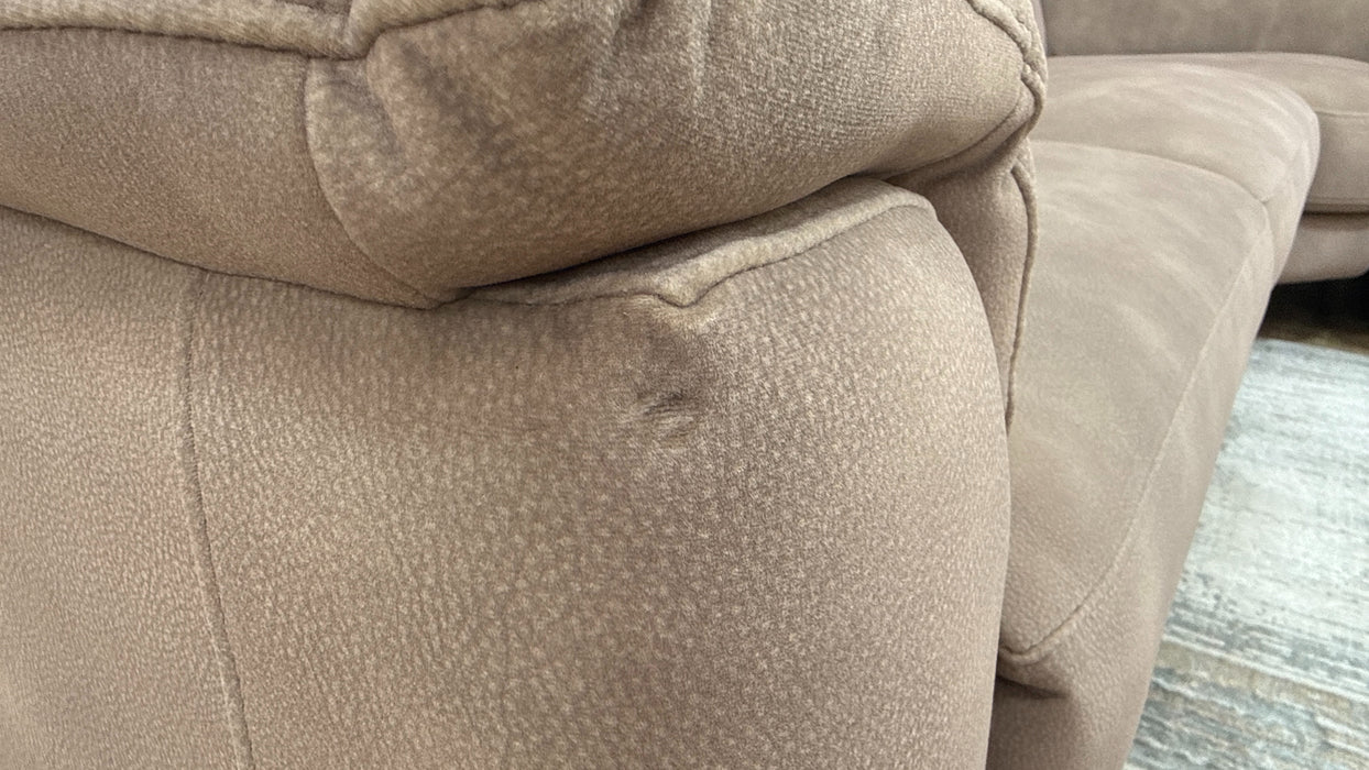 Sofology Illinois Fabric 2 Corner 1 Power Recliner/Headrest in Lifestyle Mottled Latte