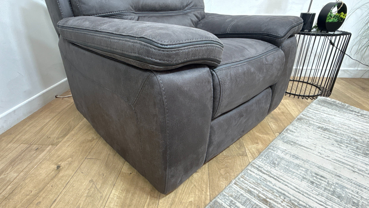 DFS The View Fabric Cinema Power Recliner & Arm Control in Charcoal
