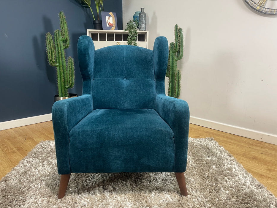 Midland Hill Fabric Wing Chair Chamonix Teal (WA2)