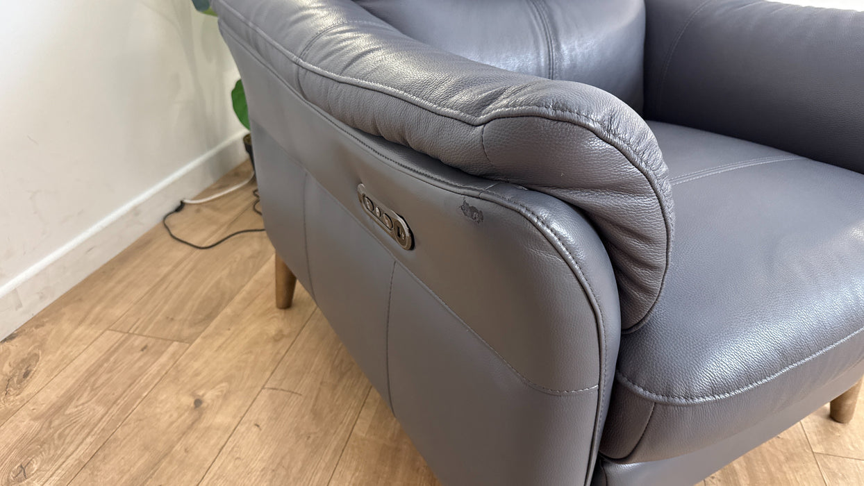 DFS Falcon Leather Recliner Chair in Blue