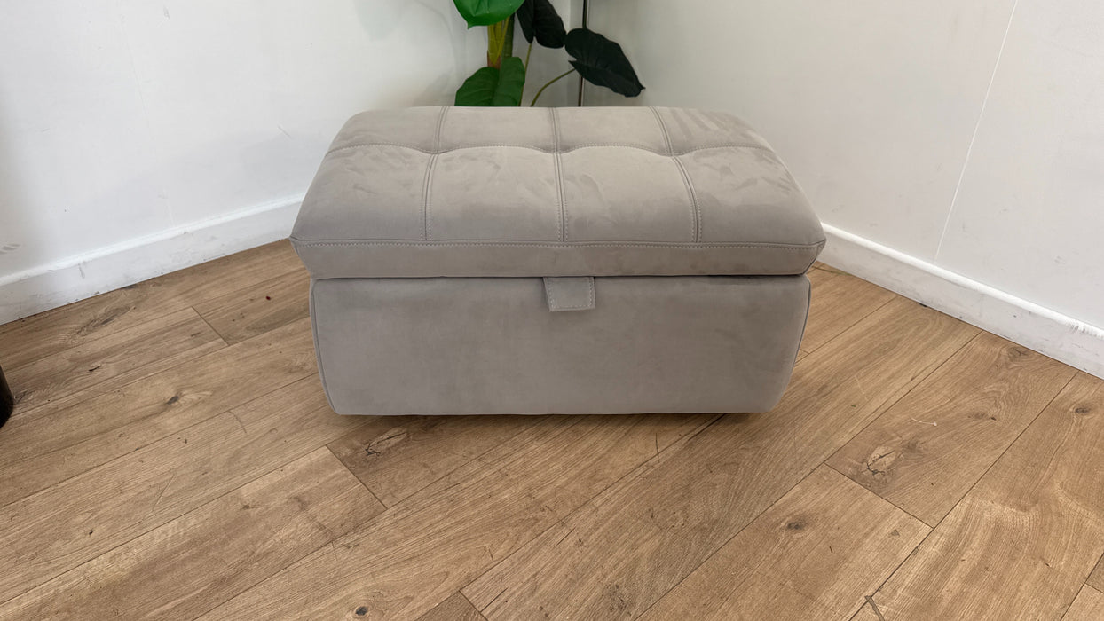 Sofology The Ripley Fabric Footstool in Lifestyle Nubuck Feel Light Grey