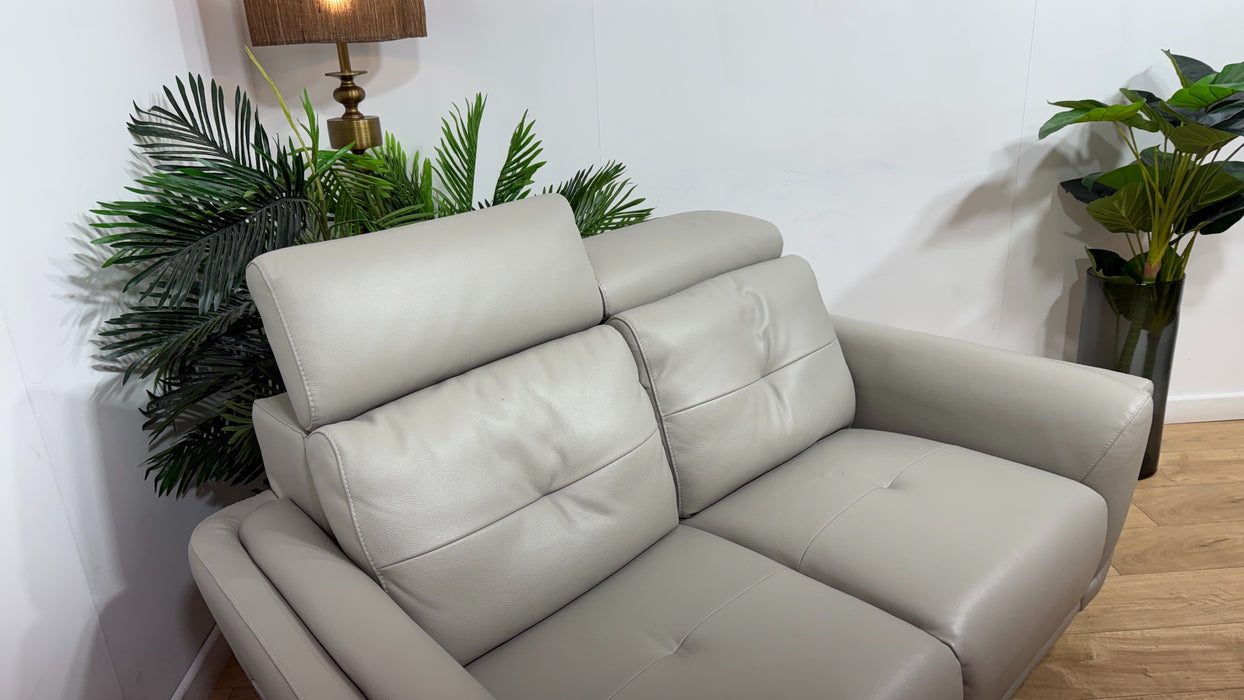 Sofology Loreto Leather 2 Seater in Amalfi Grey