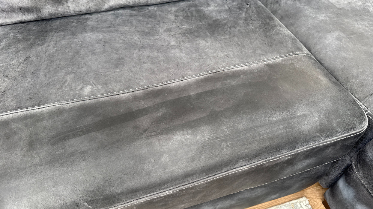 Linara 3 Corner 1 - Leather Sofa - Utah Grey