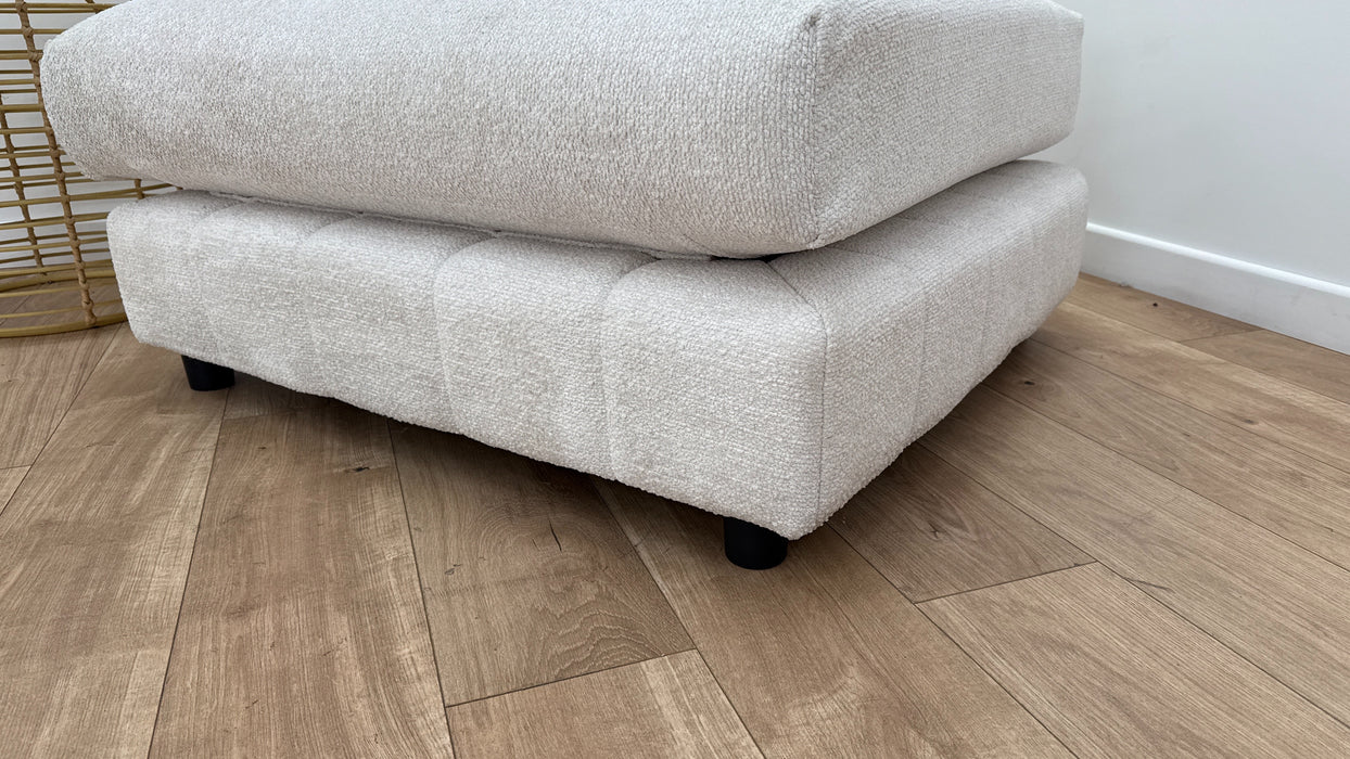 Sofology The Westwood Fabric Footstool in Soft Boucle Ecru