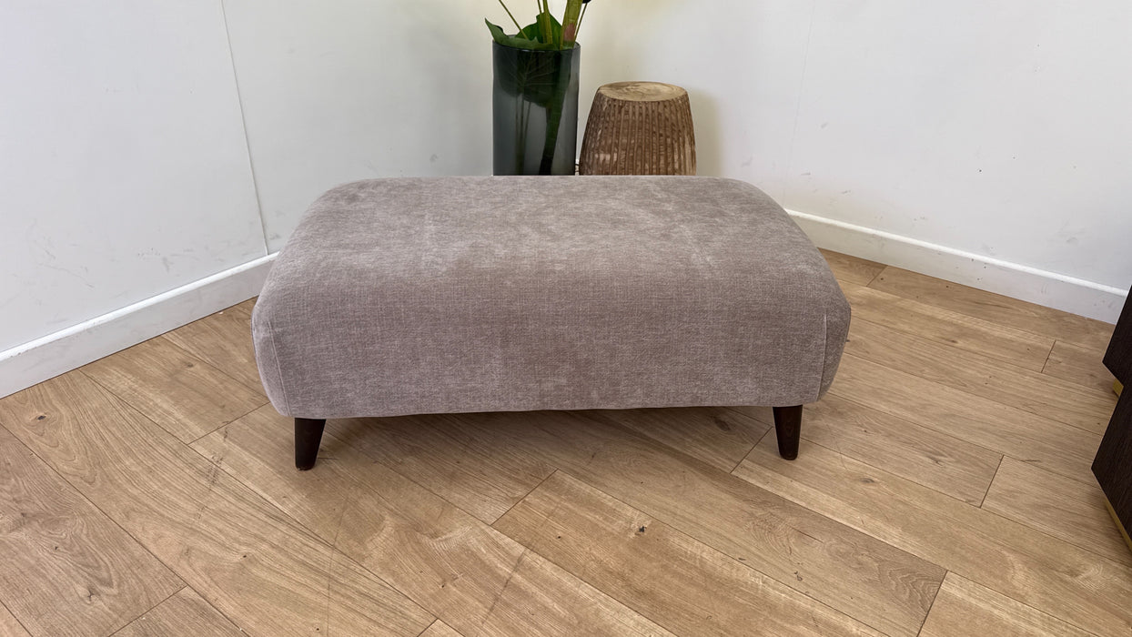 Sofology Mayfair Fabric Designer Footstool in Soft Chenille Linen All Over