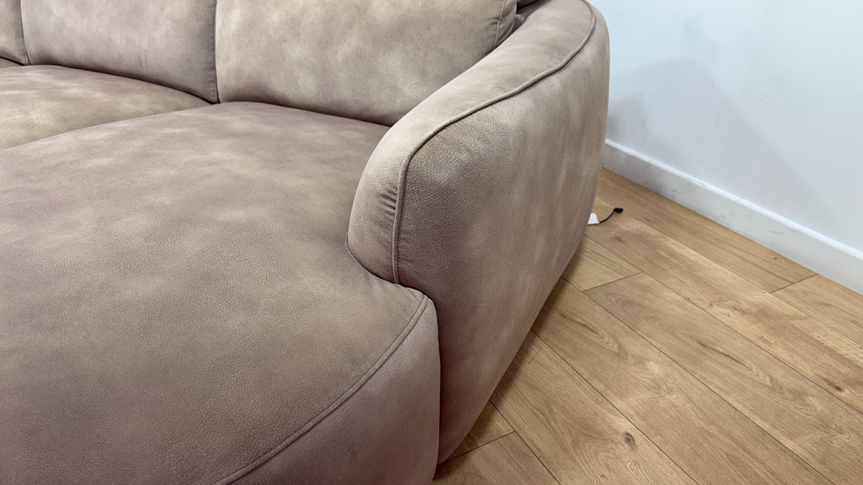 Sofology Serene Fabric 3 Seater Chaise Power Recliner/Headrest in Lifestyle Mottled Latte