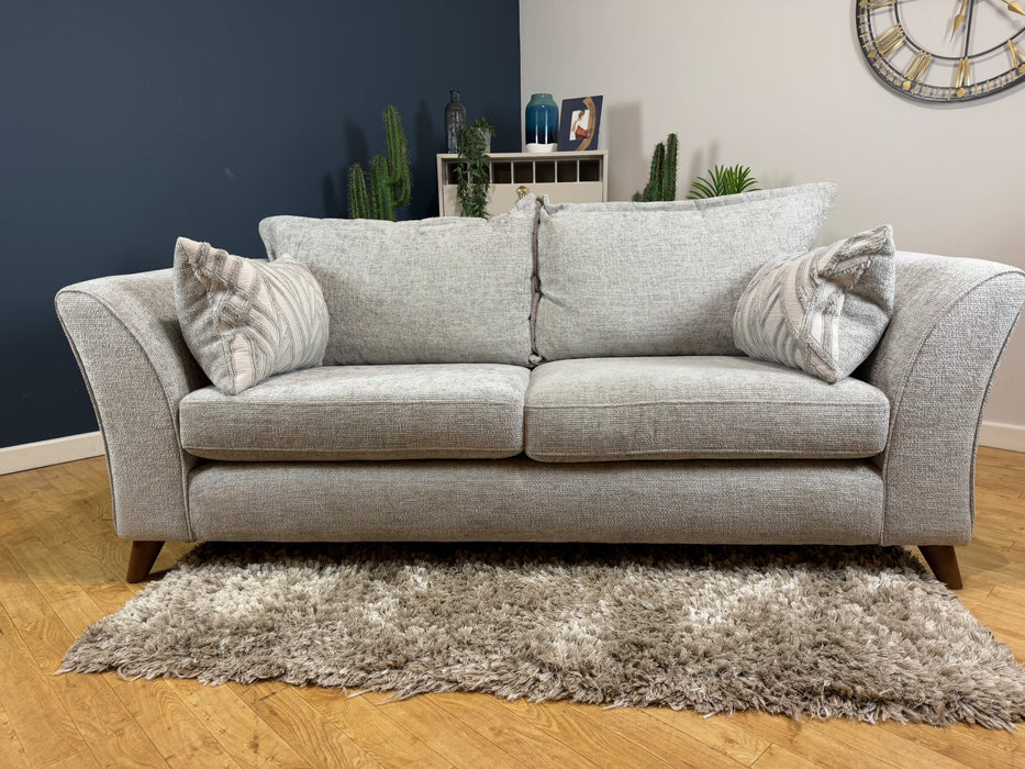 Scintillate Fabric 3 Seater - Enzo Silver (WA2)