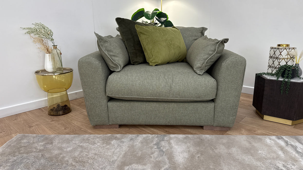 Sofology Gaia Fabric Loveseat in Buckingham Gold