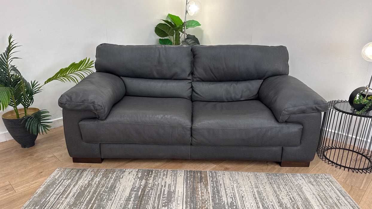 Sofology The Santino 2 Seater Leather Sofa in Apollo Grey